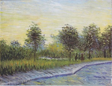 ブルック川の流れ Painting - アニエールのヴォワイエ・ダルジャンソン公園の道 フィンセント・ファン・ゴッホの風景 川